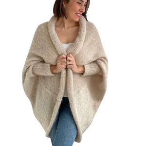 Wool Cardigan, Open Front Cardigan, Wrap Cardigan, Plus Size Clothing, Oversized Cardigan image 1