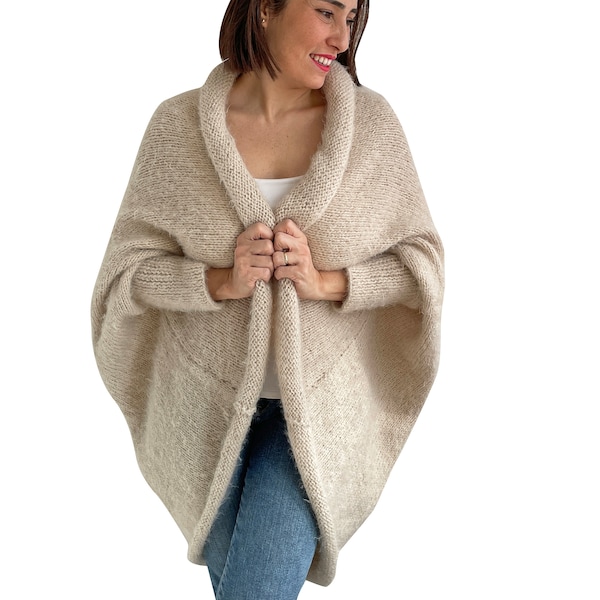 Wool Cardigan, Open Front Cardigan, Wrap Cardigan, Plus Size Clothing, Oversized Cardigan