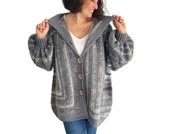 Crochet Cardigan, Granny Square Cardigan, Chunky Cardigan, Boho Cardigan, Oversized Cardigan, Plus Size Cardigan
