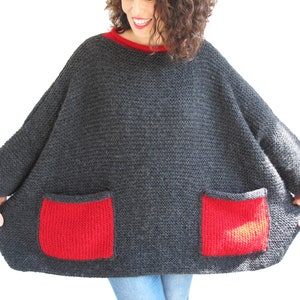 Hand Knit Sweater, Wool Woman Sweater, Oversized Sweater, Oversized Jumper, Plus Size Sweater, Loose Fit Sweater image 2