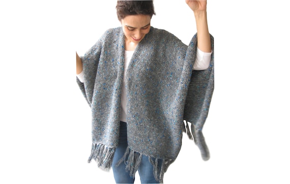 Womens PonchoPoncho WrapWinter Wool ScarfPlus Size PonchoBoho PonchoWomens Long ScarfWool PonchoPoncho CapeOversize PonchoYANORA