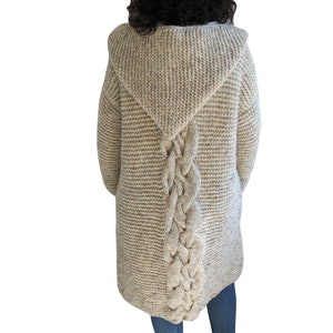 Knit Cardigan, Maxi Cardigan, Casual Cardigan, Hooded Coat, Hooded Knitted Coat, Long Cardigan, Wool Overcoat image 4