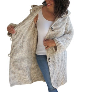 Knit Cardigan, Maxi Cardigan, Casual Cardigan, Hooded Coat, Hooded Knitted Coat, Long Cardigan, Wool Overcoat image 8