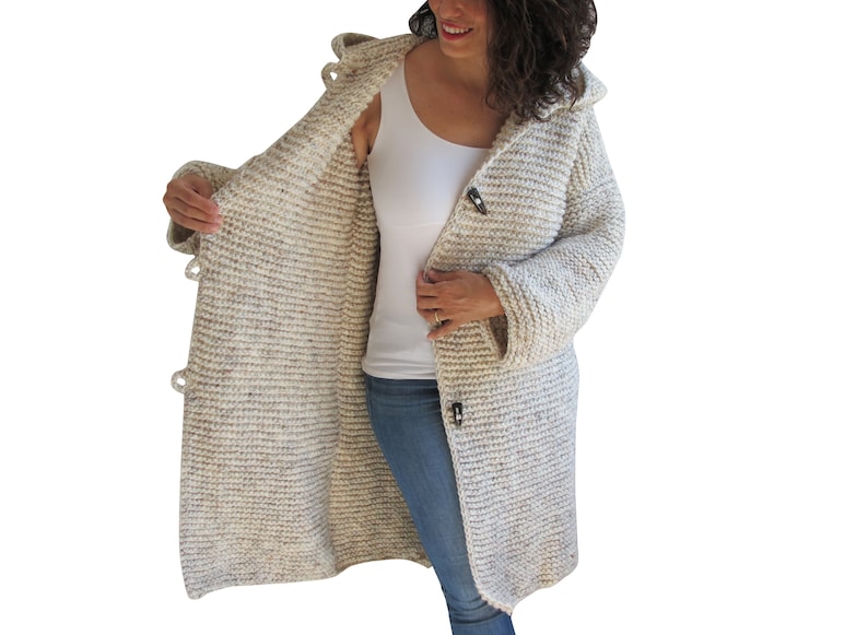 Knit Cardigan, Maxi Cardigan, Casual Cardigan, Hooded Coat, Hooded Knitted Coat, Long Cardigan, Wool Overcoat image 8