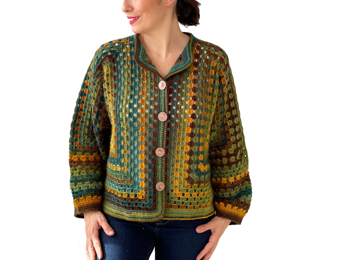 Hexagon Jacket Hexagon Cardigan Crochet Jacket Crochet Etsy