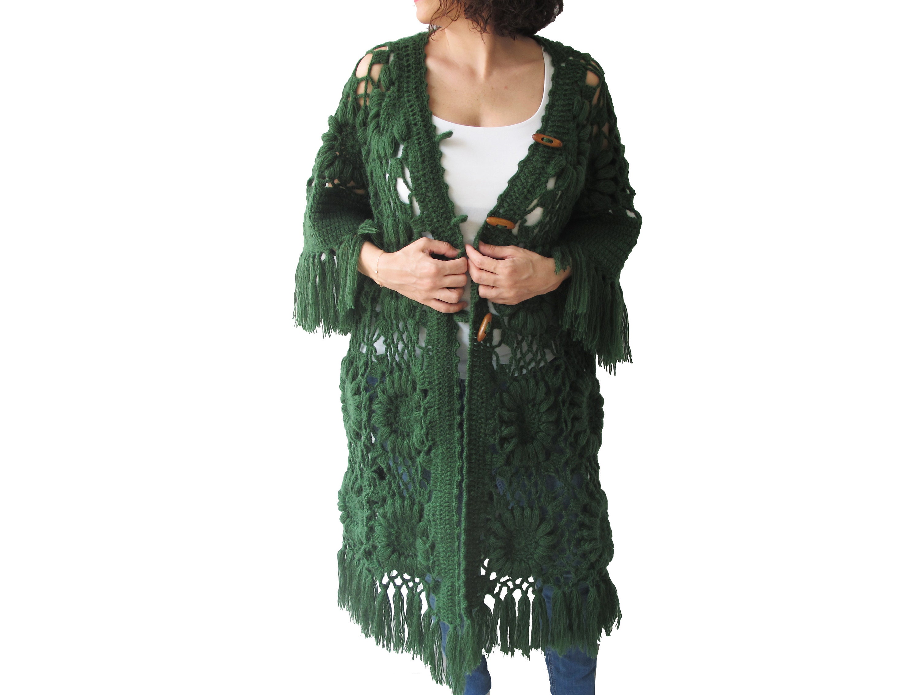 oversized cardigan green