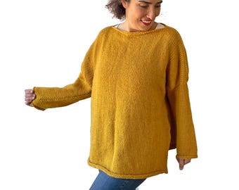 Handmade Plus Size Knit Sweater, XL–5XL, Lightweight Cozy Women Sweater, Comfortable Warm Pullover, Curvy Fashion