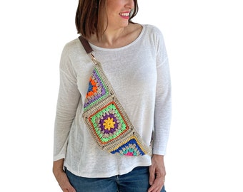 Free Bag, Bum Bag, Crochet Fanny Bag, Every Day Use, Bohemian Bag, Granny Square Bag, Crochet Bag, Fanny Bag, Messanger Bag