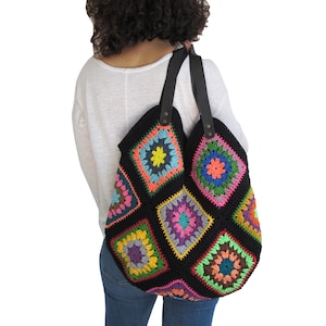Afghan Bag, Granny Square Bag, Tote Bag, Granny Square Crochet Bag, Crochet Bag, Shoulder Bag, Mama Staff Bag, Handbag