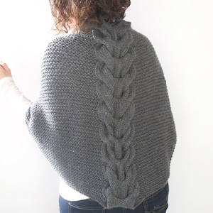 Dark Gray Hand knitted Shawl by Afra image 3