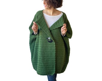 NEW! plus size, long knit cardigan, handmade, cozy winter, curvy women, 3XL, 4XL,  5XL