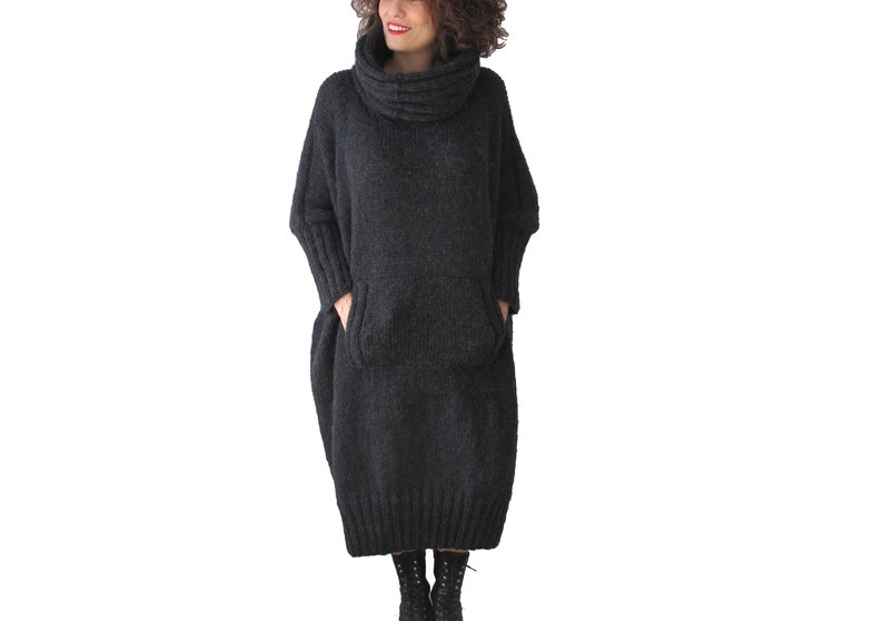 Wool Dress Hand Knitted Dress Plus Size Dress Over Size Etsy