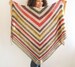 Earth Tones Color Mohair Triangle Shawl by Afra 