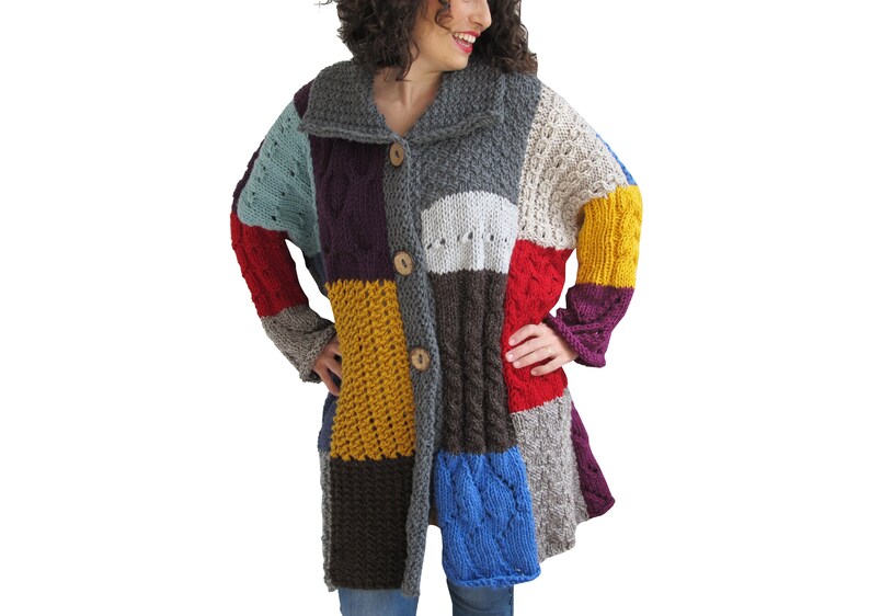 Harry Style Jw Anderson Cardigan Patchwork Cardigan Hand - Etsy