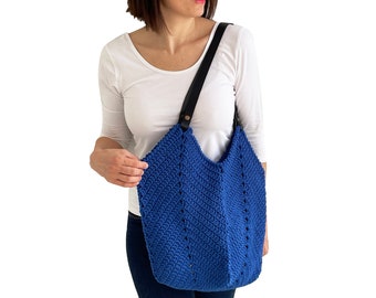 Crochet Bag, Cotton Macrame Bag, Shoulder Bag, Tote Bag, Gift For Her, Mother's Day, Tulip Bag, Vintage Style Bag, Granny Square Bag