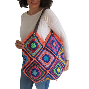 Afghan Bag, Granny Square Bag, Tote Bag, Granny Square Crochet Bag, Crochet Bag, Shoulder Bag, Mama Staff Bag, Handbag