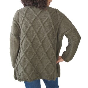 Wool Knit Sweater, Wool Jumper, Khaki