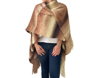 SUPERTANYAレッドモヘアポンチョメガシックヘビーハンドニット