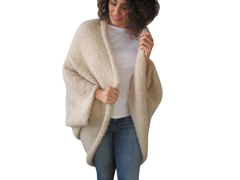 Overcoat Wool Poncho Big Size Poncho Wool Cardigan Oversized Poncho Oversize Poncho Plus Size Cardigan Hand Knit Cardigan