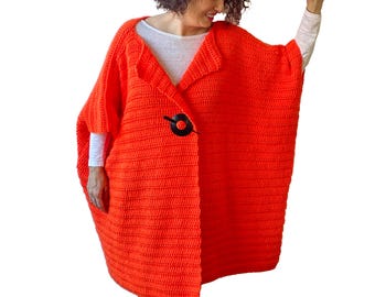 NEW! plus size, long knit cardigan, handmade, cozy winter, curvy women, 3XL, 4XL,  5XL