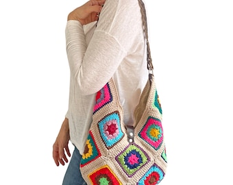 Afghan Bag, Granny Square Bag, Tote Bag, Granny Square Crochet Bag, Crochet Bag, Shoulder Bag, Mama Bag, Handbag