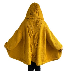 Hand Knit Overcoat, Knit Cardigan, Maxi Cardigan, Casual Cardigan, Hooded Coat, Hooded Knitted Coat, Long Cardigan, Wool Overcoat