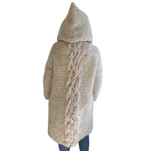 Knit Cardigan, Maxi Cardigan, Casual Cardigan, Hooded Coat, Hooded Knitted Coat, Long Cardigan, Wool Overcoat image 5