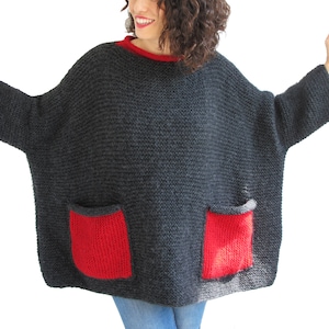 Hand Knit Sweater, Wool Woman Sweater, Oversized Sweater, Oversized Jumper, Plus Size Sweater, Loose Fit Sweater image 1