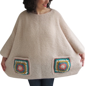Hand Knit Sweater, Wool Woman Sweater, Oversized Sweater, Oversized Jumper, Plus Size Sweater, Loose Fit Sweater