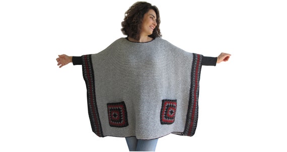 Plus size sweater cape hot sale
