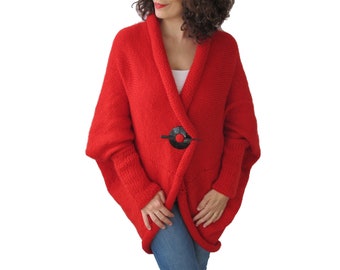 Wrap Sweater, Wrap Cardigan, Oversized Cardigan, Open Front Cardigan,  Asymmetrical Sweater, Blanket Sweater
