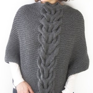 Dark Gray Hand knitted Shawl by Afra image 5