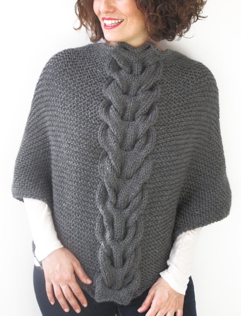 Dark Gray Hand knitted Shawl by Afra image 5