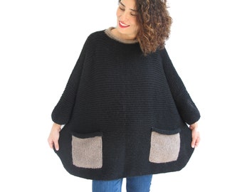 Oversized Sweater, Boho Clothing, Oversized Jumper, Bohomian Clothing, Plus Size Sweater, Loose Fit Sweater, Roll Neck