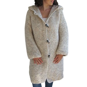 Knit Cardigan, Maxi Cardigan, Casual Cardigan, Hooded Coat, Hooded Knitted Coat, Long Cardigan, Wool Overcoat image 2
