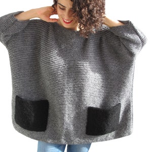 Hand Knit Sweater, Wool Woman Sweater, Oversized Sweater, Oversized Jumper, Plus Size Sweater, Loose Fit Sweater