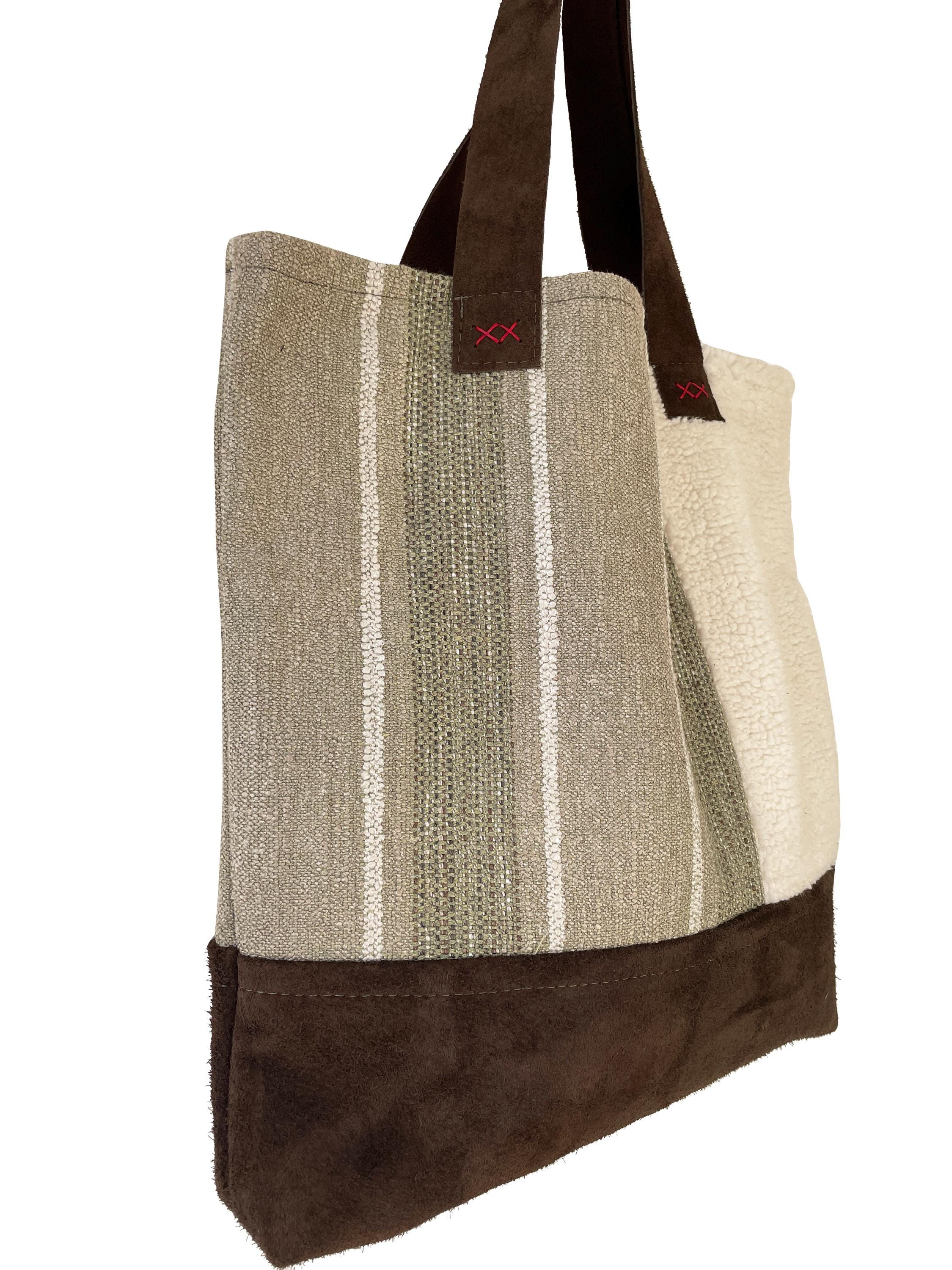 バッグ Japanese Label real leather patchwork Patchwork Bag, Sewing Bag, Handmade, Leather Stripe