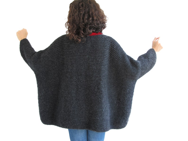 Hand Knit Sweater, Wool Woman Sweater, Oversized Sweater, Oversized Jumper, Plus Size Sweater, Loose Fit Sweater image 3