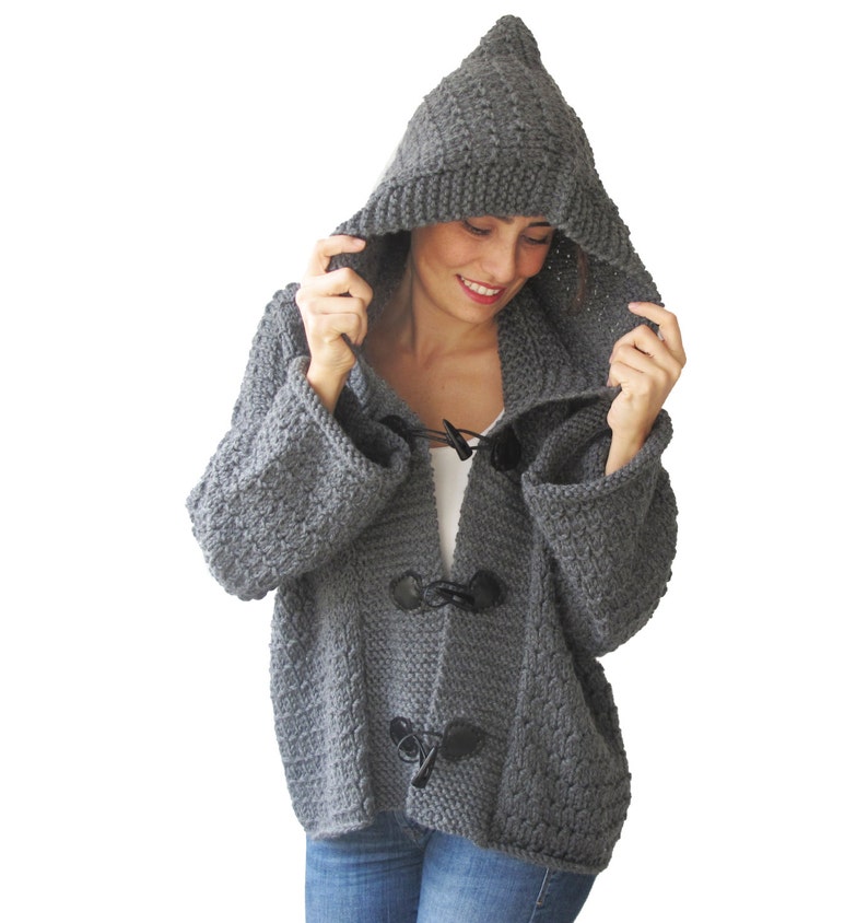 Pink Knitwear Granny Square Jacket Gray Coat Patchwork Jacket Afghan Cardigan Overcoat