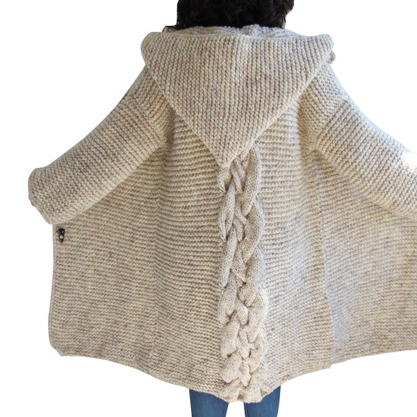 Knit Cardigan, Maxi Cardigan, Casual Cardigan, Hooded Coat, Hooded Knitted Coat, Long Cardigan, Wool Overcoat