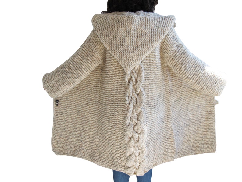 Knit Cardigan, Maxi Cardigan, Casual Cardigan, Hooded Coat, Hooded Knitted Coat, Long Cardigan, Wool Overcoat image 1