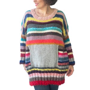 Patchwork Sweater, Wool Woman Sweater, Colorful Sweater, Boho Style, One Of A Kind Sweater
