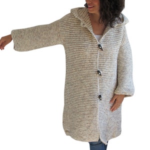 Knit Cardigan, Maxi Cardigan, Casual Cardigan, Hooded Coat, Hooded Knitted Coat, Long Cardigan, Wool Overcoat image 7
