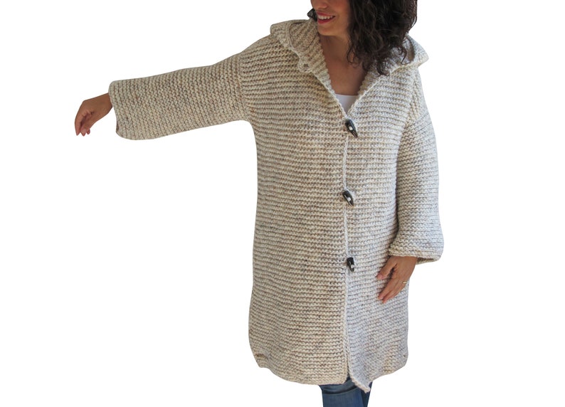 Knit Cardigan, Maxi Cardigan, Casual Cardigan, Hooded Coat, Hooded Knitted Coat, Long Cardigan, Wool Overcoat image 7