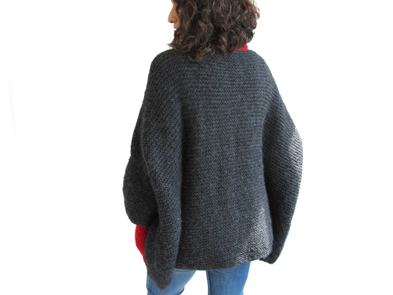 Hand Knit Sweater, Wool Woman Sweater, Oversized Sweater, Oversized Jumper, Plus Size Sweater, Loose Fit Sweater image 5