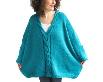 Plus Size Pullover, Großer Pullover, Oversize Pullover, Wollpullover