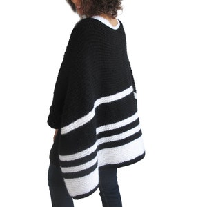 Plus Size Over Size Sweater Black White Hand Knitted - Etsy