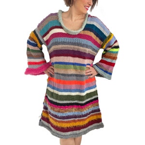Knit Dress, Knitted Dress, Wool Dress, Boho Style Dress, One of a Kind, Plus Size Dress