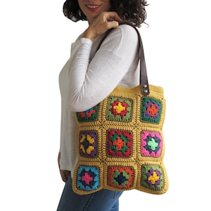 Afghan Bag, Granny Square Bag, Tote Bag, Granny Square Crochet Bag, Crochet Bag, Shoulder Bag, Beach Bag, Mama Bag, Mama Staff Bag, Handbag