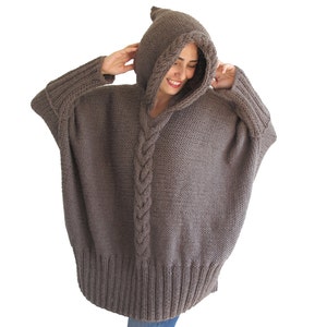 Over Size Sweater With Hood by Afra